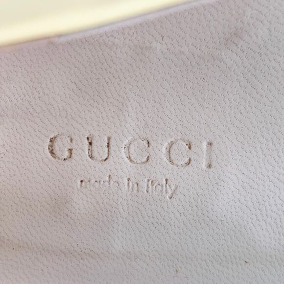 GUCCI Vintage 10 Vernice Beige Red Blue Patent Leather Web Bamboo Buckle Flats - Picture 7 of 15